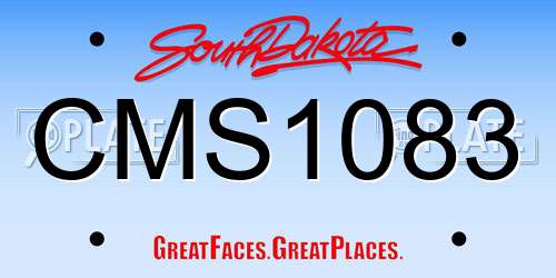 CMS1083 South Dakota License Plate
