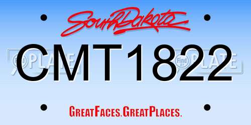 CMT1822 South Dakota License Plate
