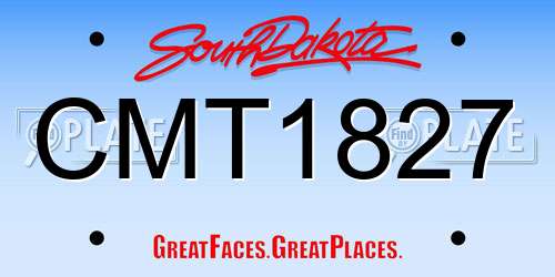 CMT1827 South Dakota License Plate