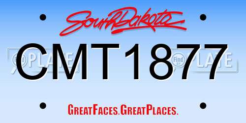 CMT1877 South Dakota License Plate