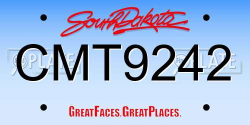 CMT9242 South Dakota License Plate
