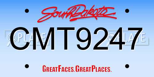 CMT9247 South Dakota License Plate
