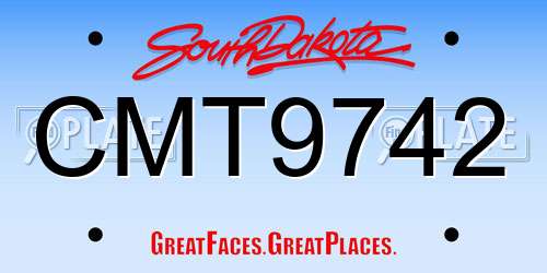 CMT9742 South Dakota License Plate