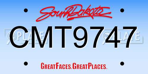 CMT9747 South Dakota License Plate