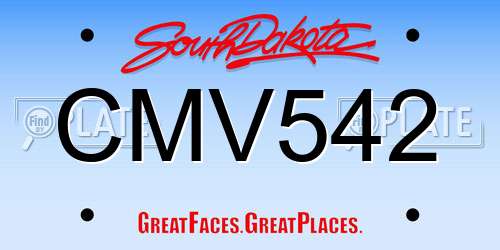 CMV542 South Dakota License Plate