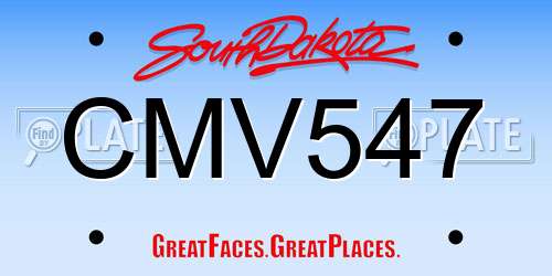 CMV547 South Dakota License Plate
