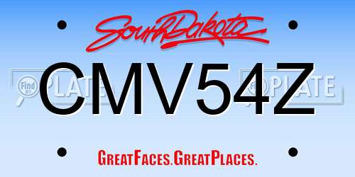 CMV54Z South Dakota License Plate