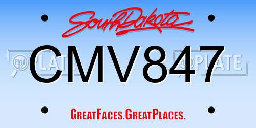 CMV847 South Dakota License Plate