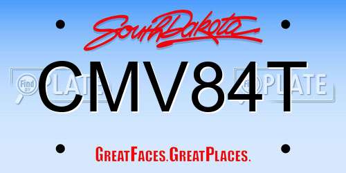 CMV84T South Dakota License Plate