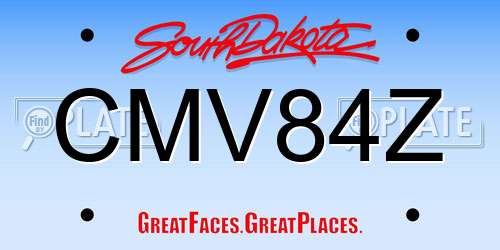 CMV84Z South Dakota License Plate