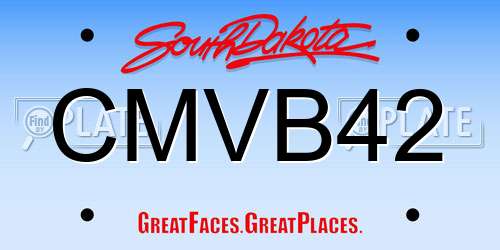 CMVB42 South Dakota License Plate