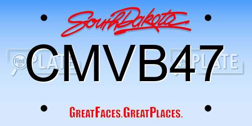 CMVB47 South Dakota License Plate
