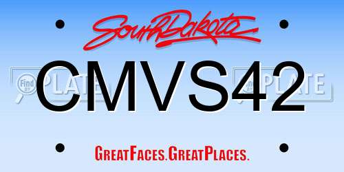 CMVS42 South Dakota License Plate