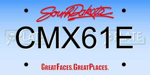 CMX61E South Dakota License Plate