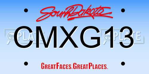 CMXG13 South Dakota License Plate
