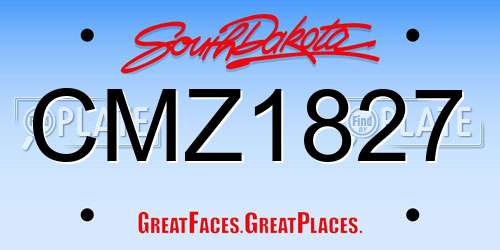 CMZ1827 South Dakota License Plate