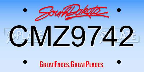 CMZ9742 South Dakota License Plate