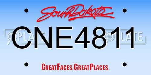 CNE4811 South Dakota License Plate