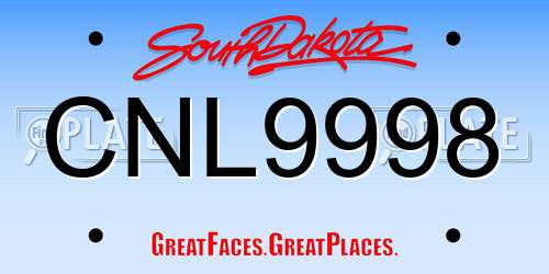 CNL9998 South Dakota License Plate