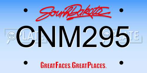 CNM295 South Dakota License Plate
