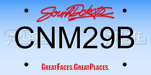 CNM29B South Dakota License Plate