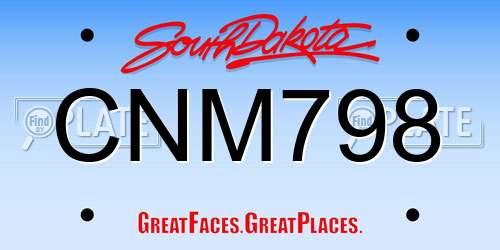 CNM798 South Dakota License Plate