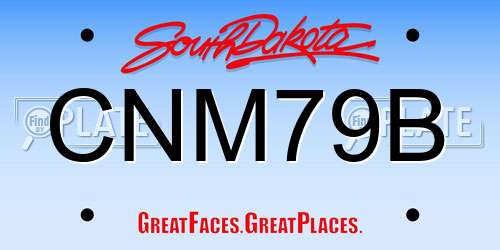 CNM79B South Dakota License Plate