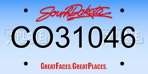 CO31046 South Dakota License Plate
