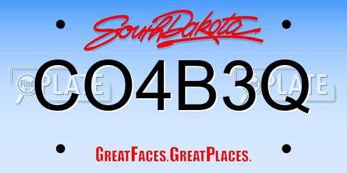 CO4B3Q South Dakota License Plate