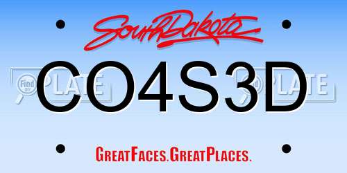 CO4S3D South Dakota License Plate
