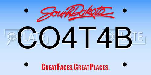 CO4T4B South Dakota License Plate