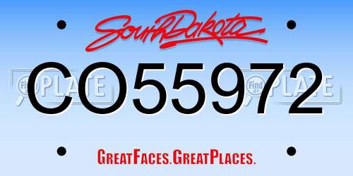 CO55972 South Dakota License Plate