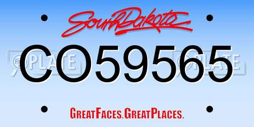 CO59565 South Dakota License Plate