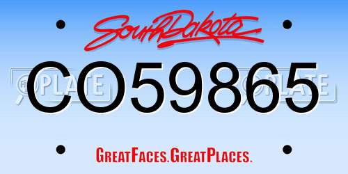 CO59865 South Dakota License Plate