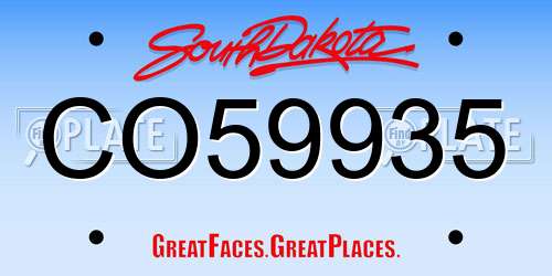 CO59935 South Dakota License Plate