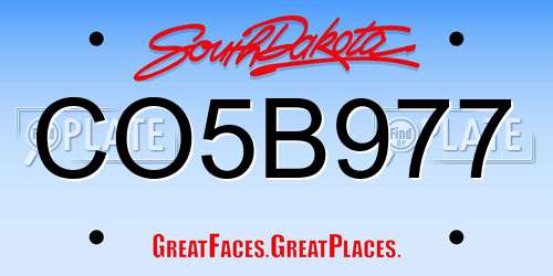 CO5B977 South Dakota License Plate