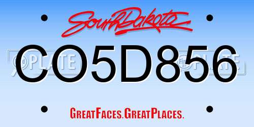 CO5D856 South Dakota License Plate