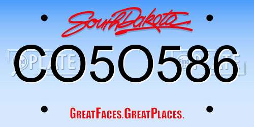 CO5O586 South Dakota License Plate