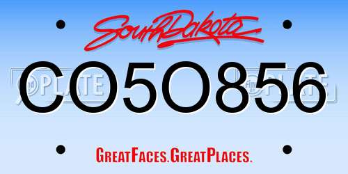 CO5O856 South Dakota License Plate
