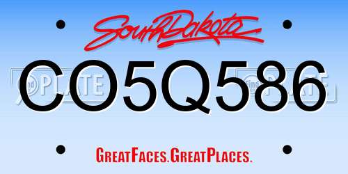 CO5Q586 South Dakota License Plate