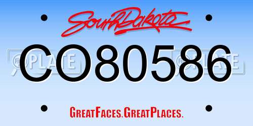 CO80586 South Dakota License Plate