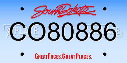 CO80886 South Dakota License Plate