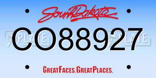 CO88927 South Dakota License Plate