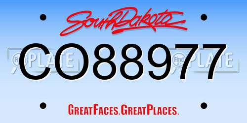 CO88977 South Dakota License Plate