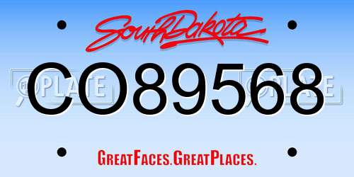 CO89568 South Dakota License Plate