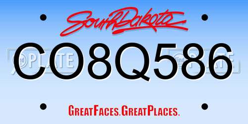 CO8Q586 South Dakota License Plate