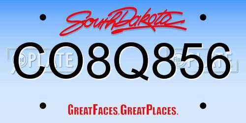 CO8Q856 South Dakota License Plate