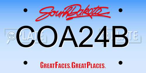 COA24B South Dakota License Plate
