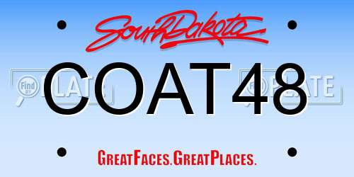 COAT48 South Dakota License Plate