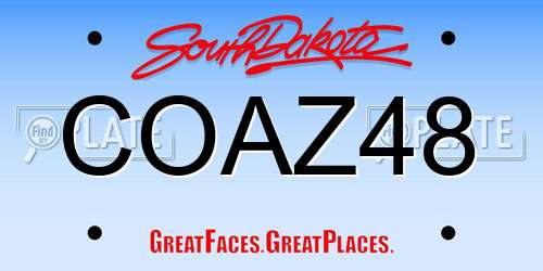 COAZ48 South Dakota License Plate
